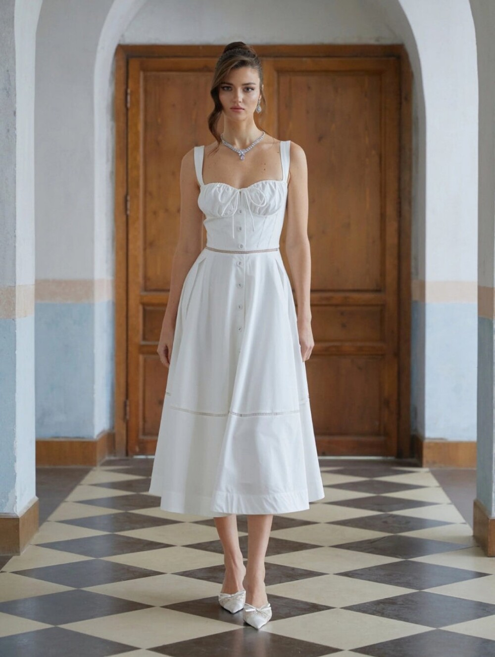 Commense White Midi dress